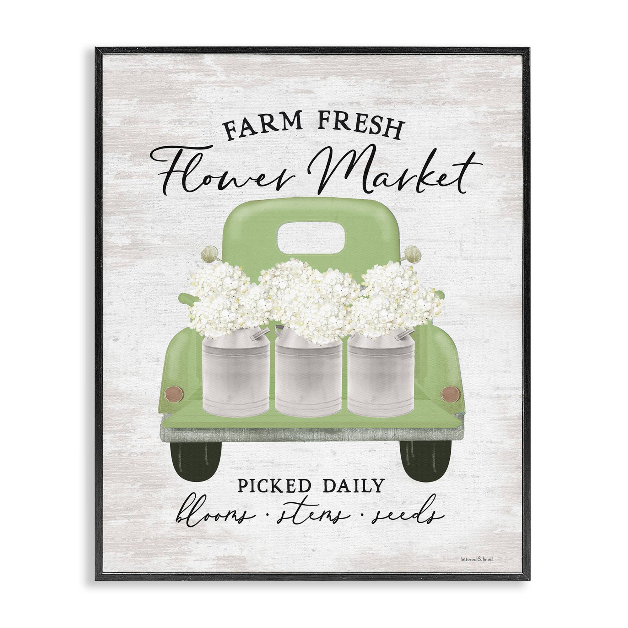 Stupell Industries Farm Fresh Flower Market White Hydrangeas Milk Tin Frame Giclée Wall Art